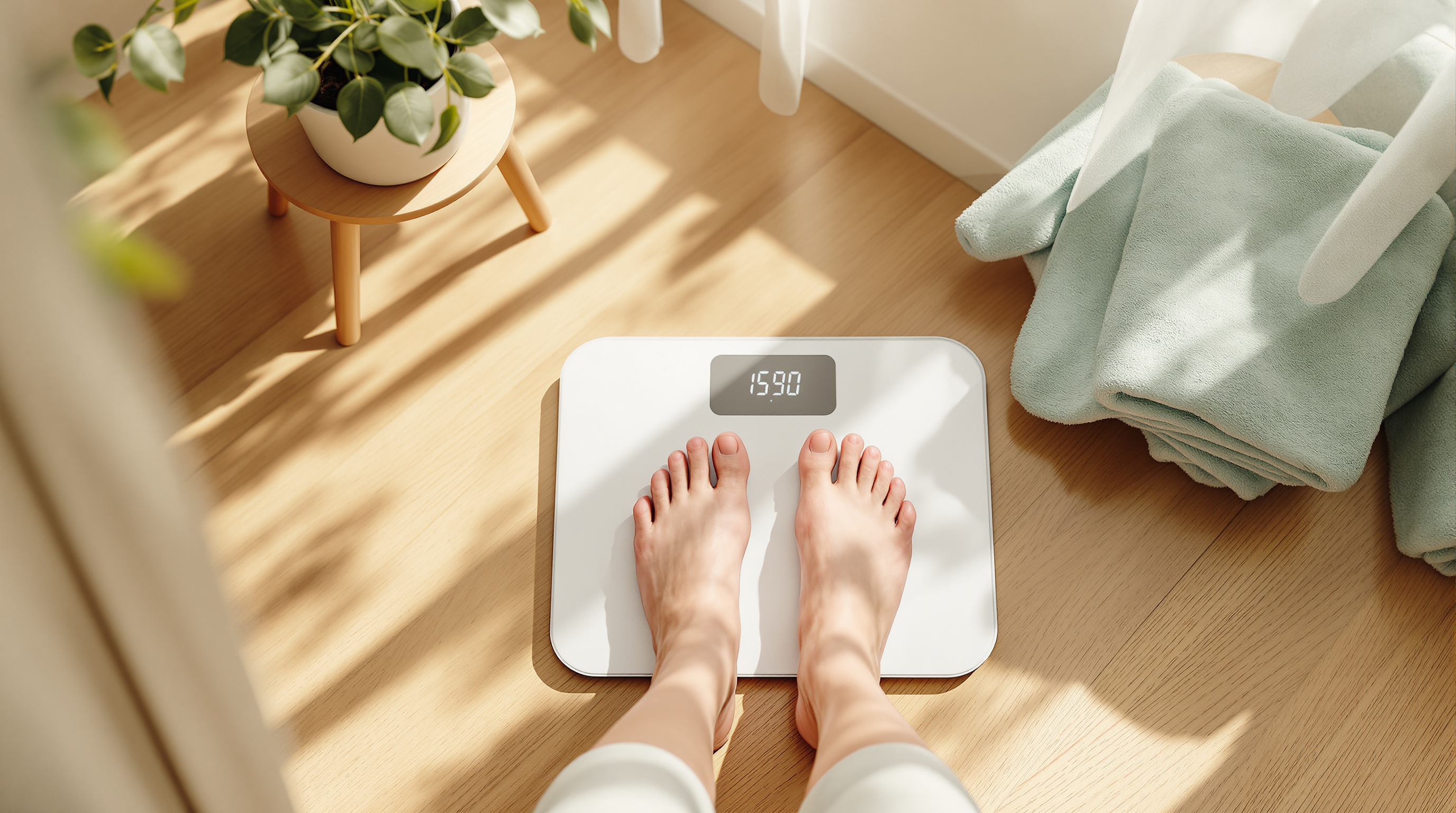 Person som står på en smart vekt med BIA-funksjon