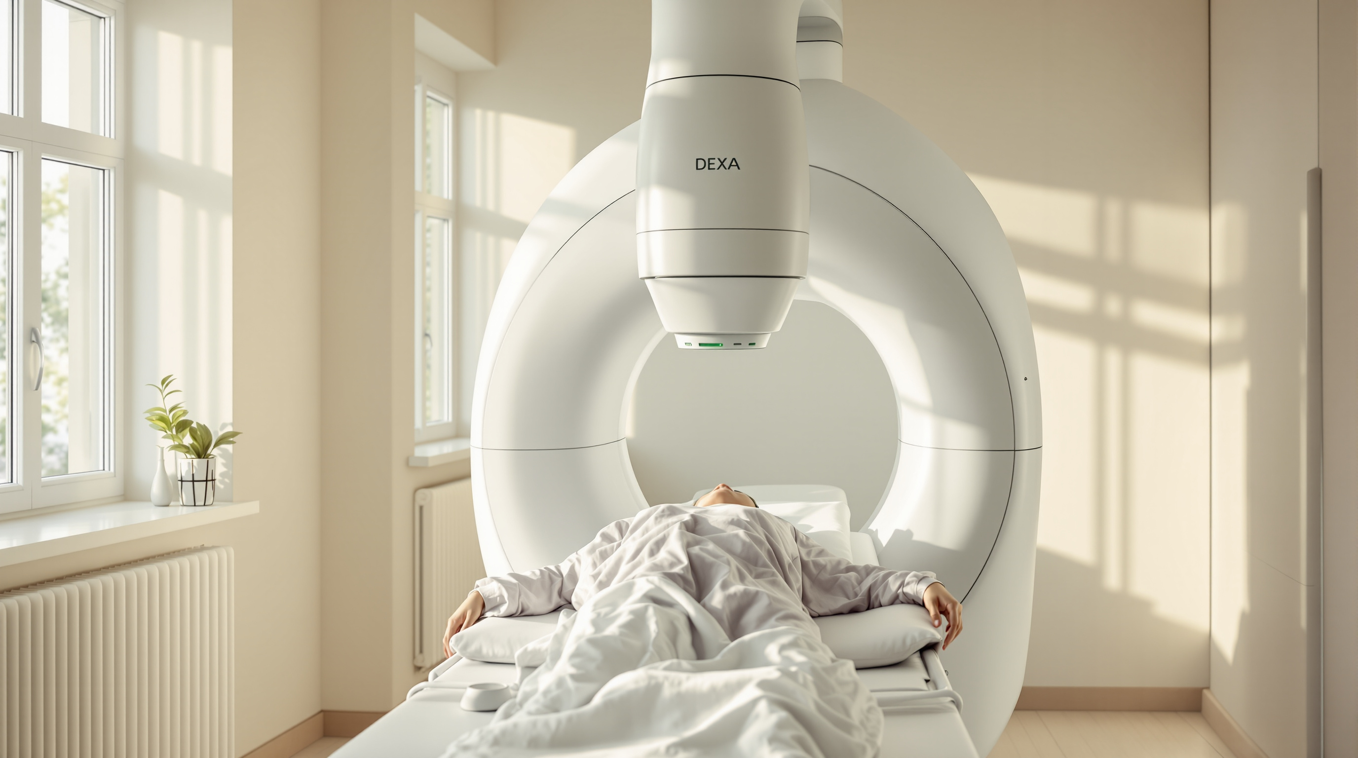 DEXA-skannermaskin med pasient som ligger på benken