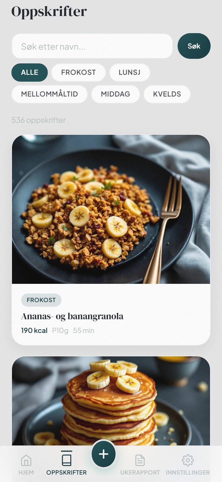 Oppskrifter medhandleliste